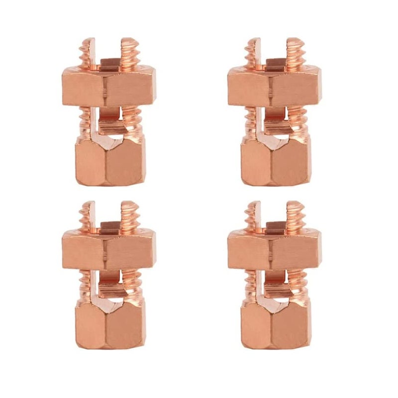 EVARSOL 4PCS Split Bolt Connector Copper Grounding Clamps for Completing Ground Bonding to Bare Wires TJ-25 - Image 1